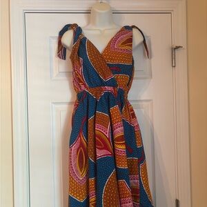 Colorful Sleeveless Wrap Dress size S